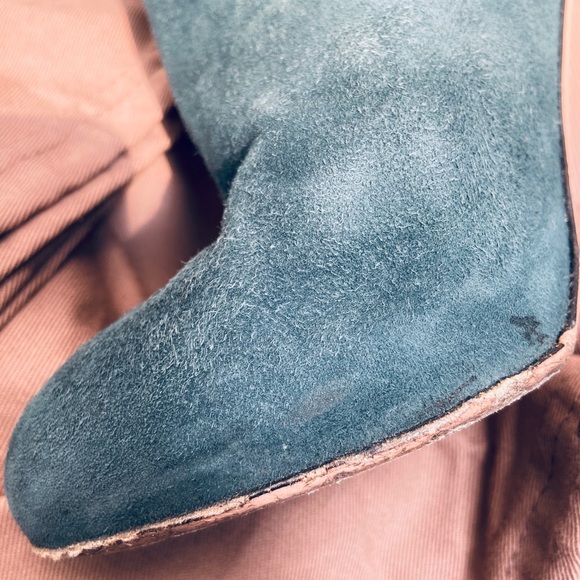 Gianvito Rossi Teal Suede Booties - Picture 5 of 7